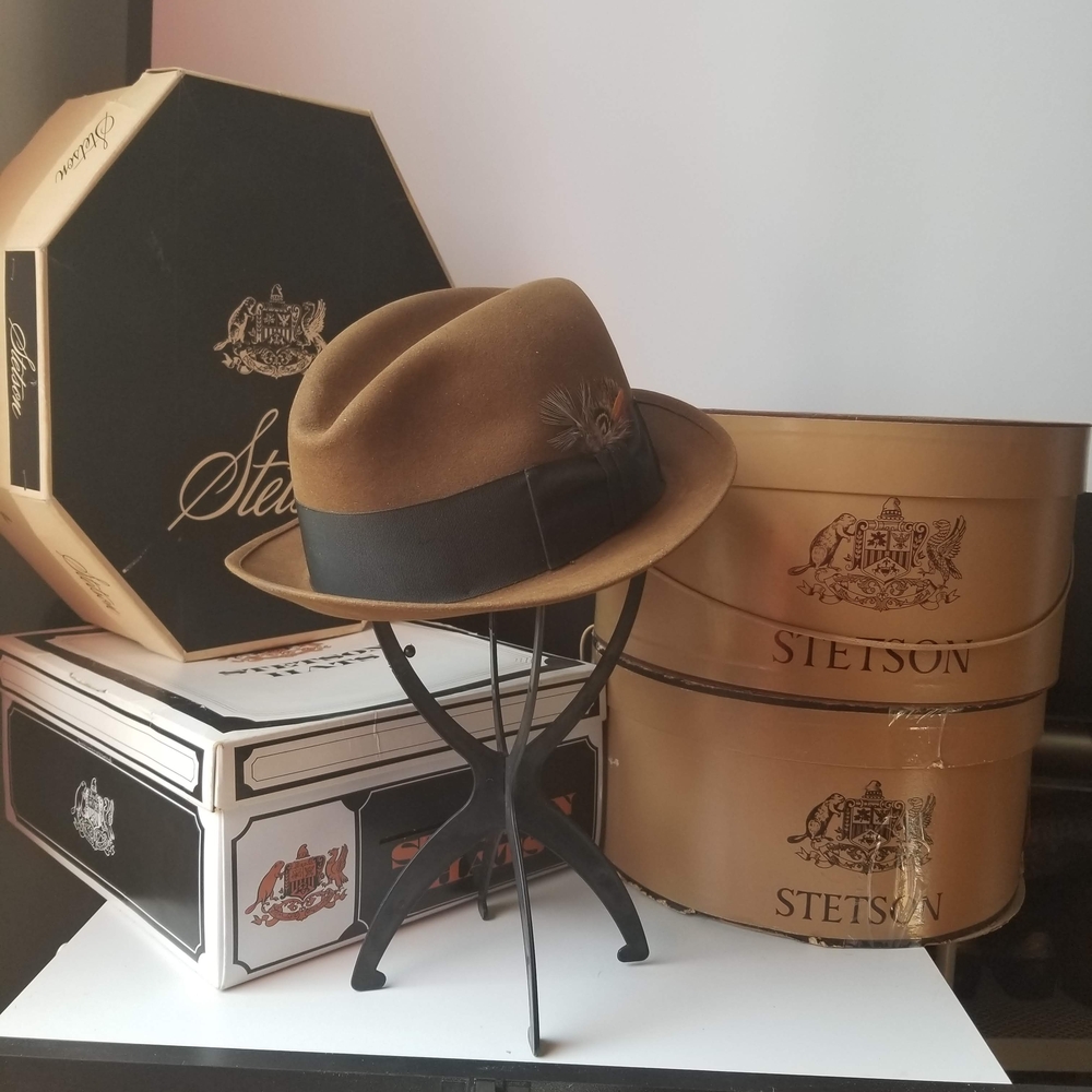 Stetson Brown Hat with Feather Accent